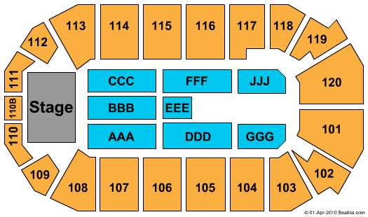 1stBank Center Seating Chart